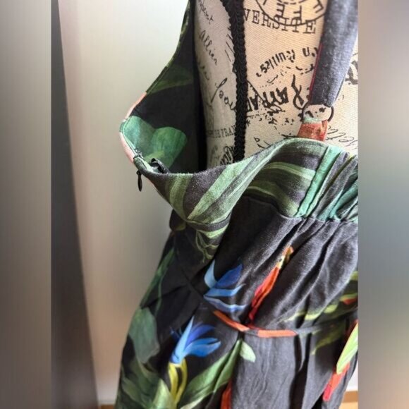 Farm Rio Black Midnight Macaw Fiesta Lenzing Euroflax Mini Dress NWT Size XL - Picture 7 of 14